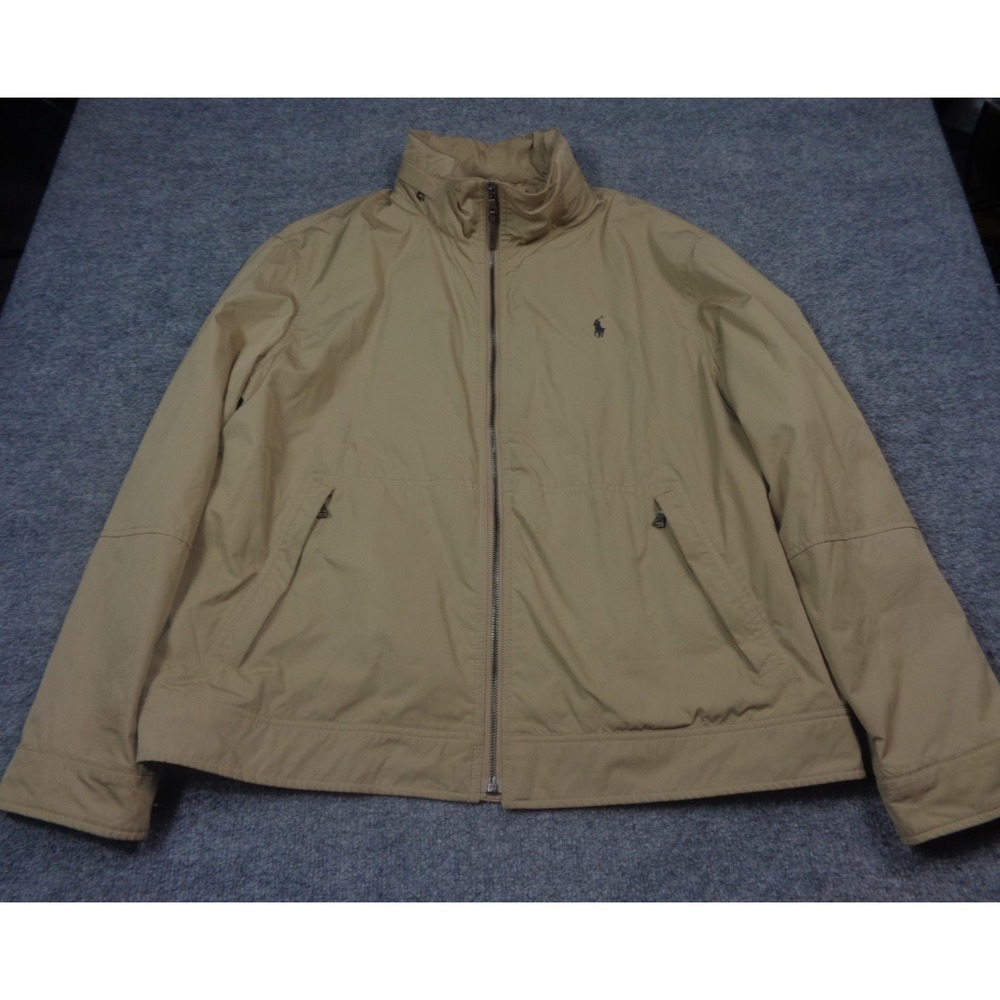 Vintage Polo Ralph Lauren Bomber Jacket Mens XL Beige Retro Hype Y2K